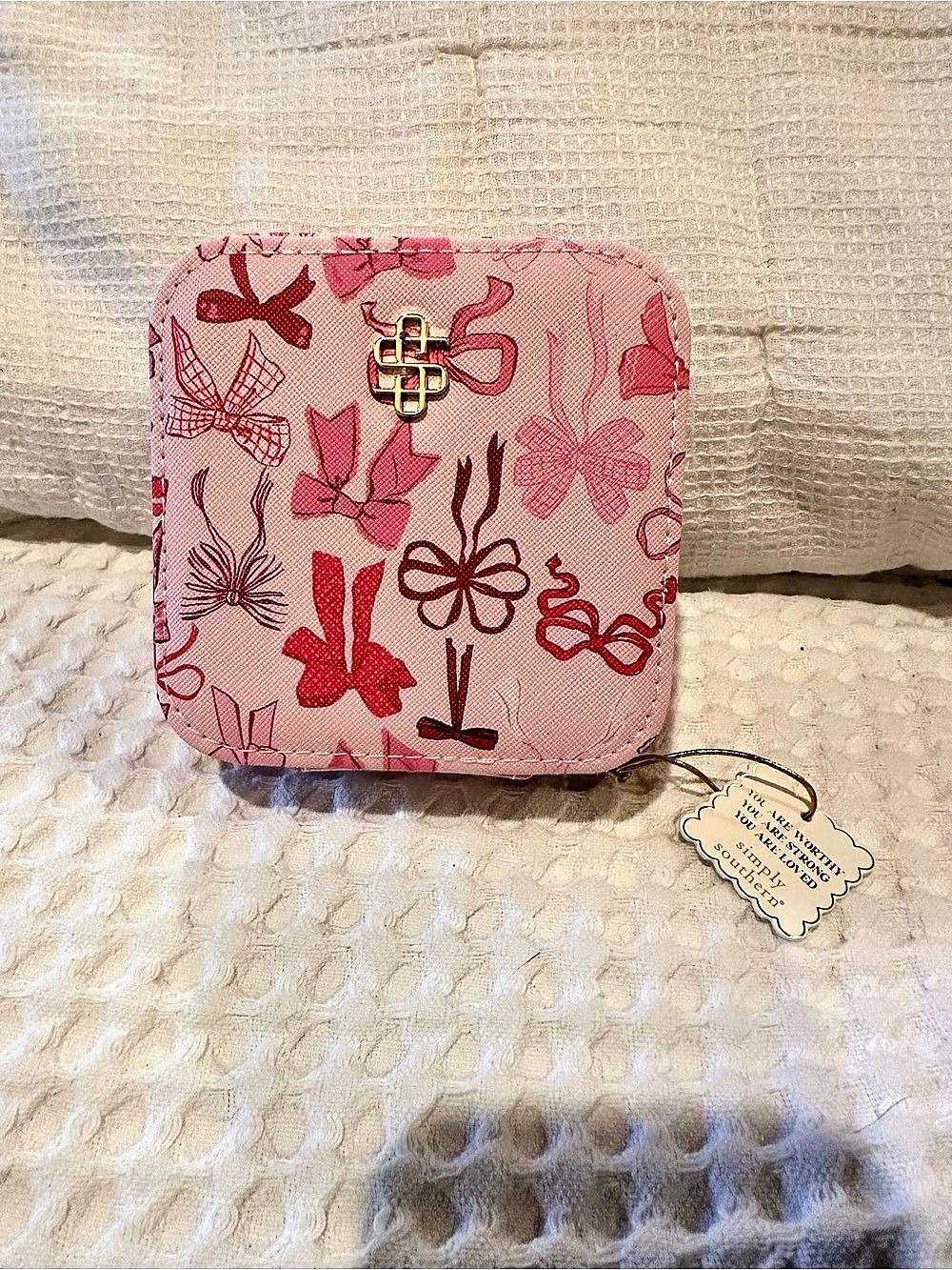 NWT - Simply Southern Jewelry Box Case in Pink Bow